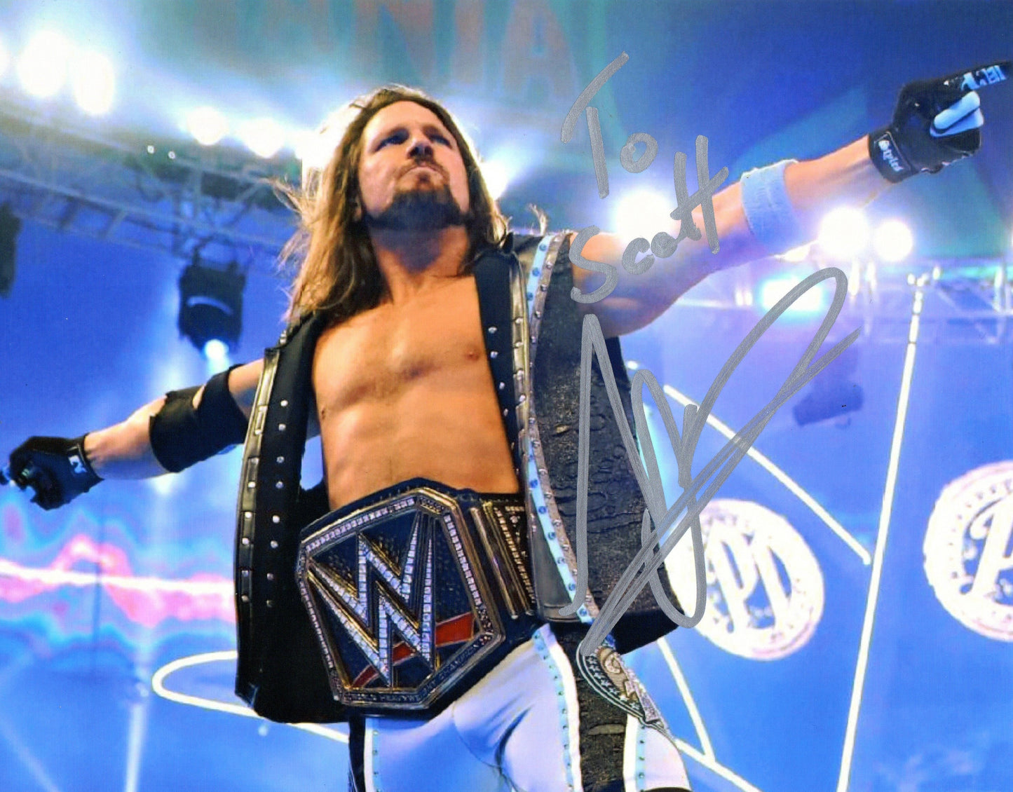 AJ Styles Signed WWE Photo