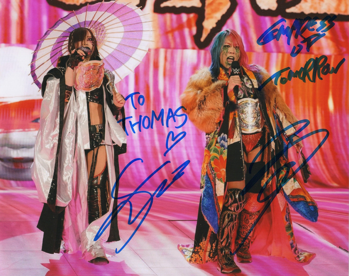 The Kabuki Warriors Kairi Sane & Asuka Signed WWE Wrestling Photo