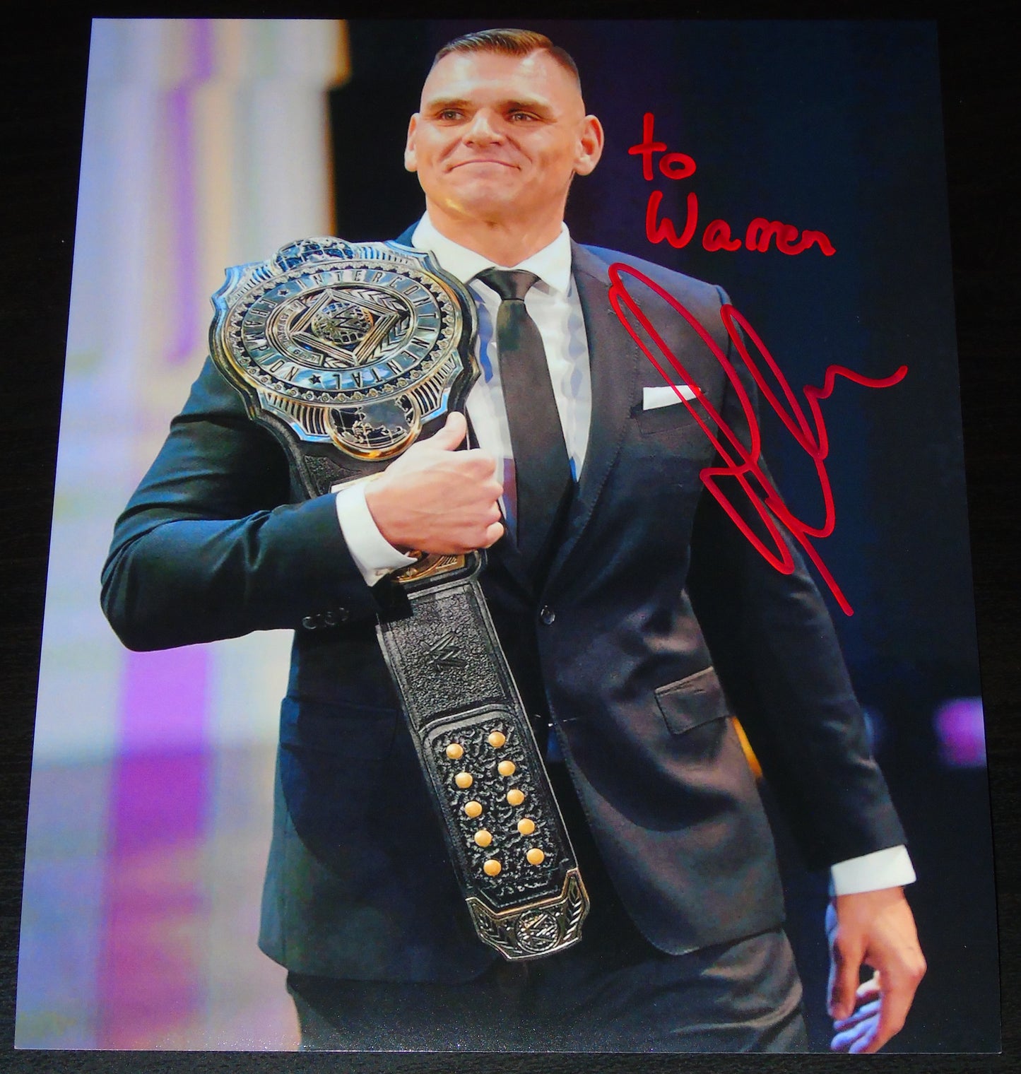 Gunther Signed WWE Wrestling IC Champ Photo