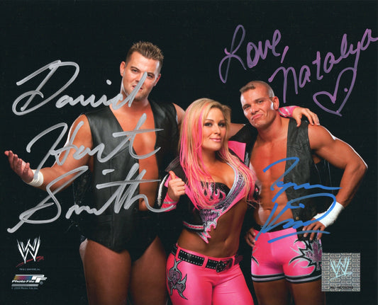The Hart Dynasty David Hart Smith Natalya & Tyson Kidd WWE Signed Photofile Photo