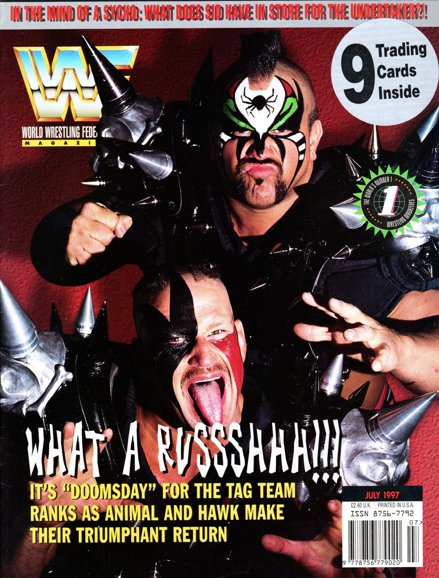 WWF Wrestling Magazine July 1997 w/Poster & Trading Cards