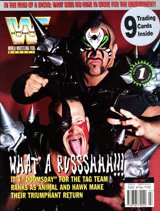 WWF Wrestling Magazine July 1997 w/Poster & Trading Cards