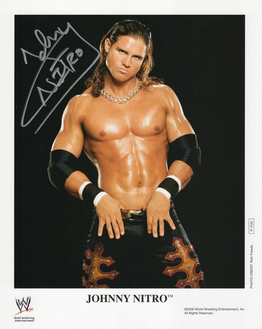 Johnny Nitro WWE/WWF Signed Promo Photo P-1124