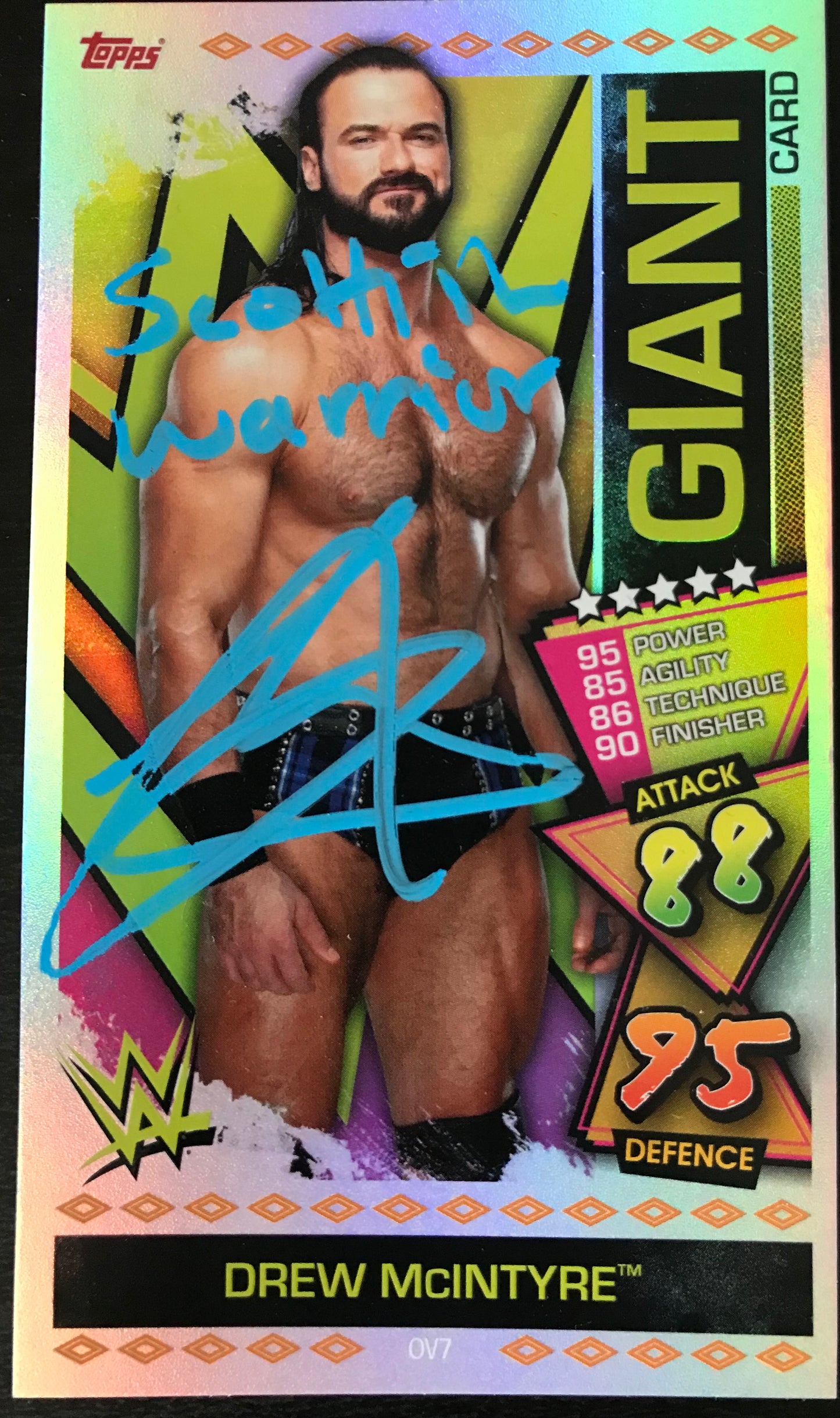 Drew McIntyre WWE Signed Topps Giant Trading Card