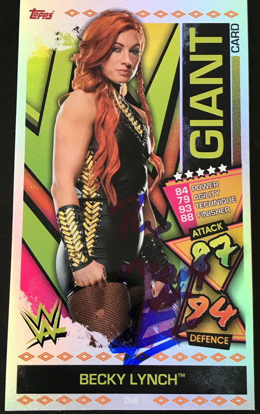 Becky Lynch WWE Signed Topps Giant Trading Card