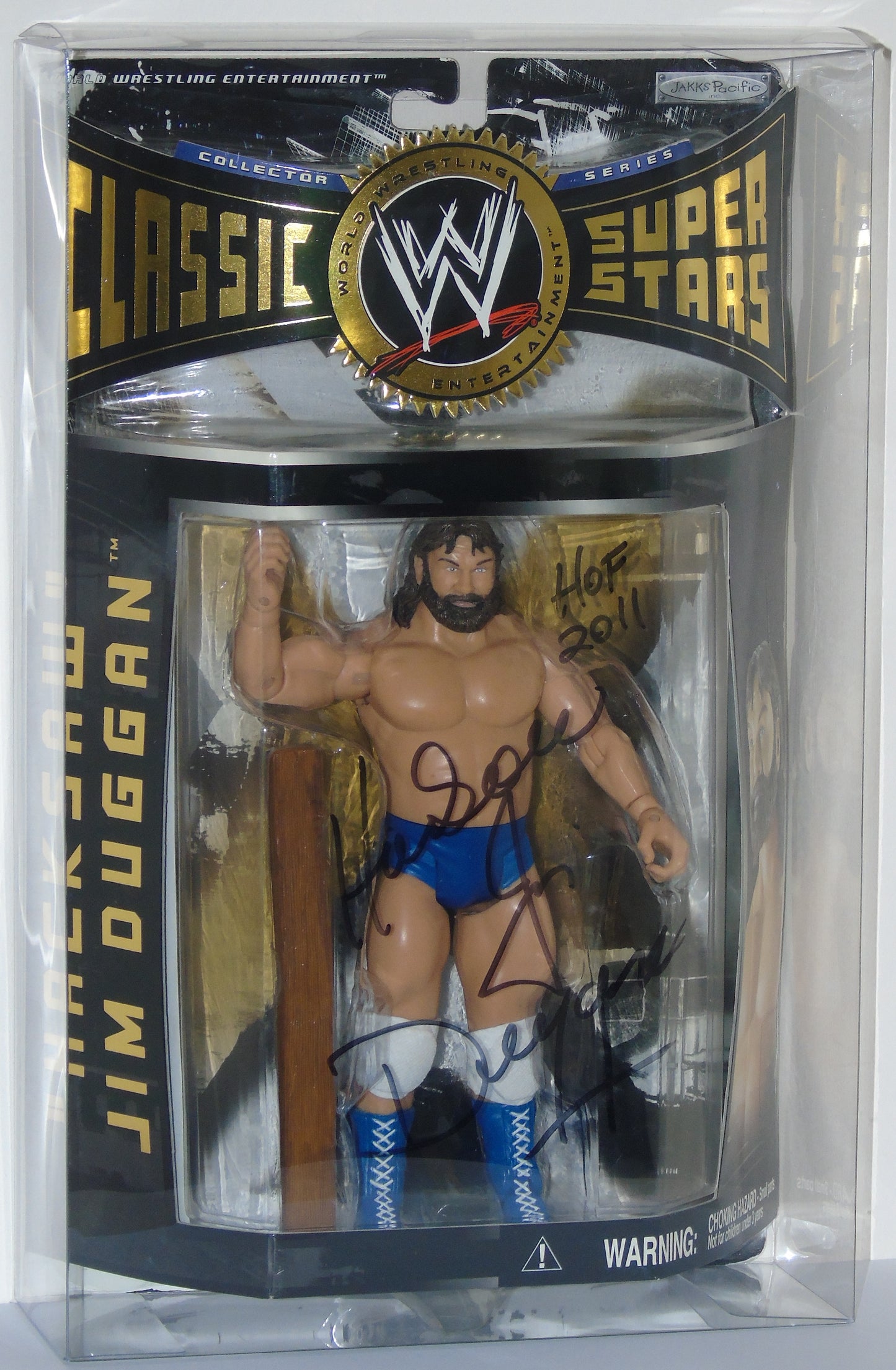 Hacksaw Jim Duggan WWE/WWF Jakks Classic Signed Figure