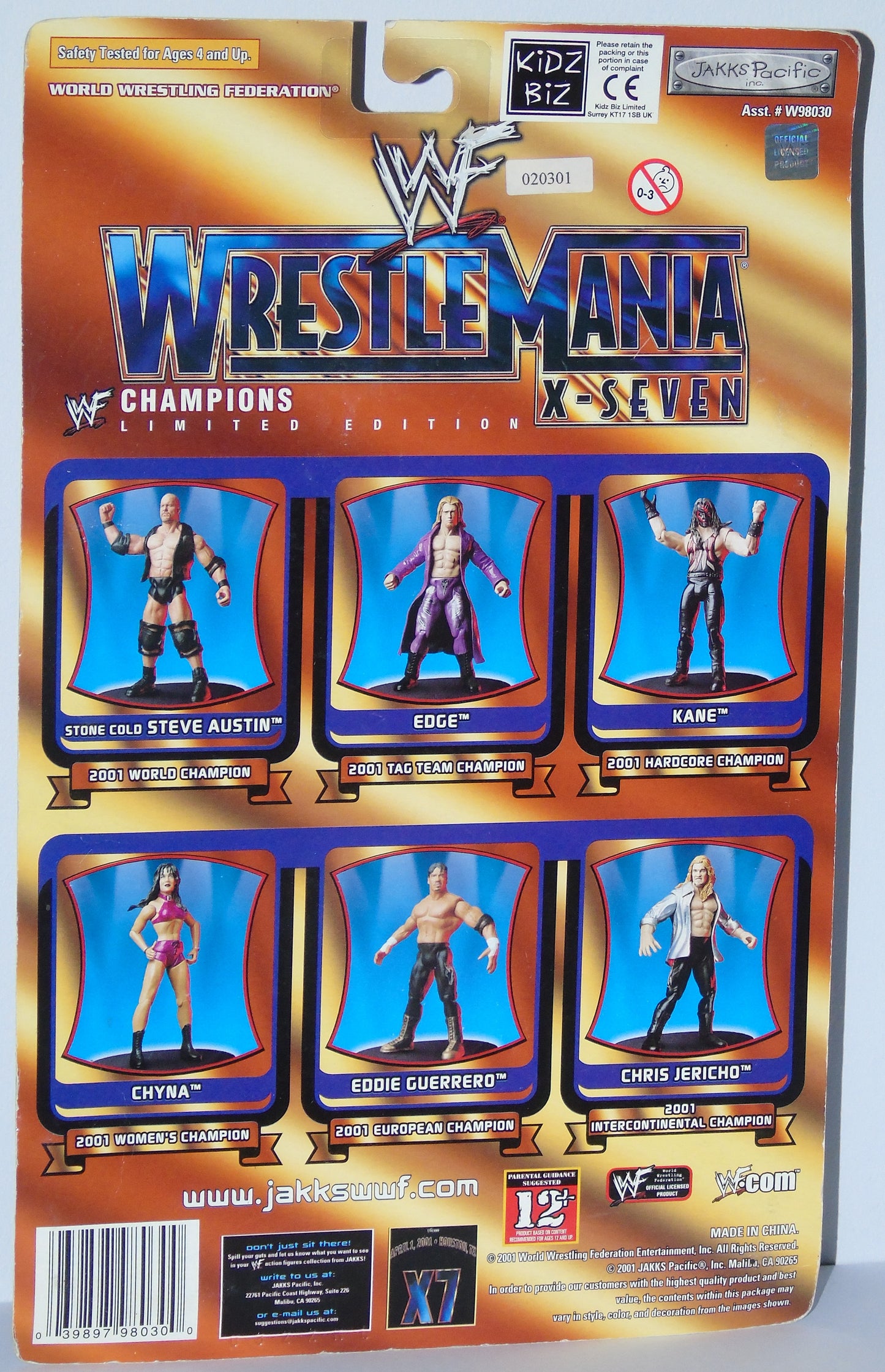 Chris Jericho WWF WWE Jakks Wrestlemania X-Seven 17 Figure