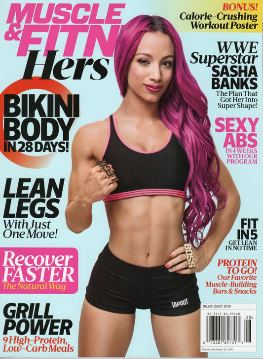 Muscle & Fitness Magazine July/August 2016 Sasha Banks