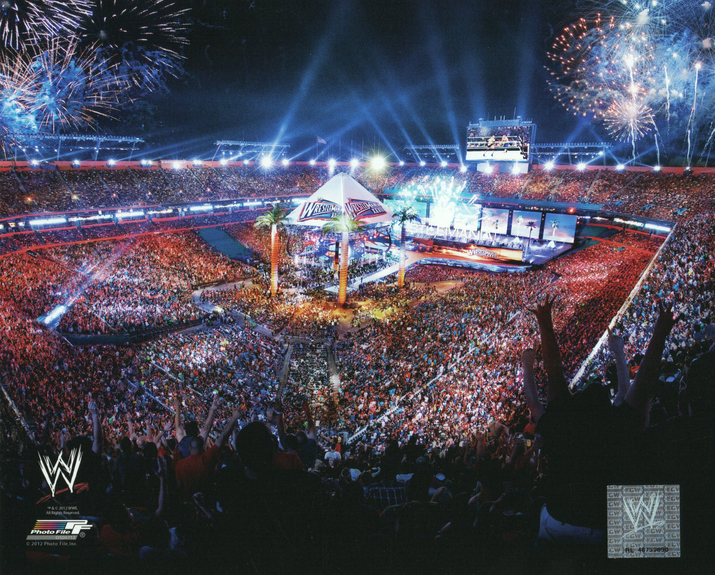 WWE Wrestlemania 28 XVIII John Cena vs The Rock Photofile 8x10" Photo
