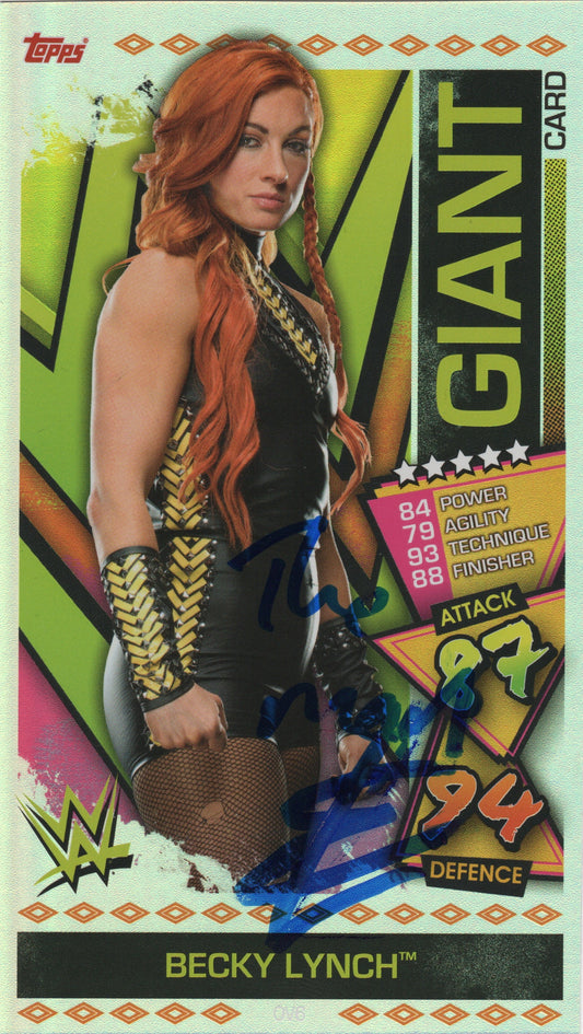 Becky Lynch WWE Signed Topps Giant Trading Card