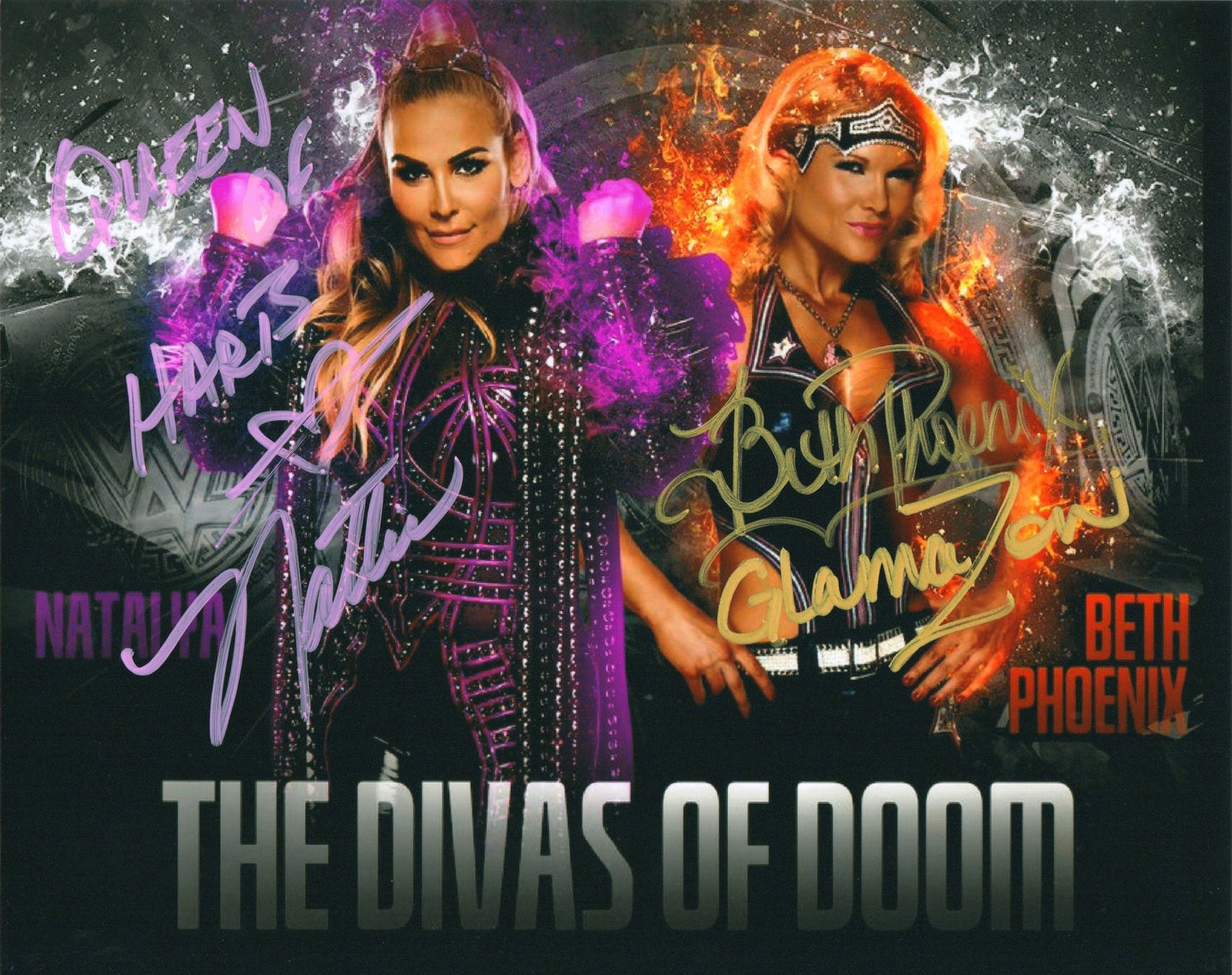 Beth Phoenix & Natalya Signed WWE Wrestling Photo