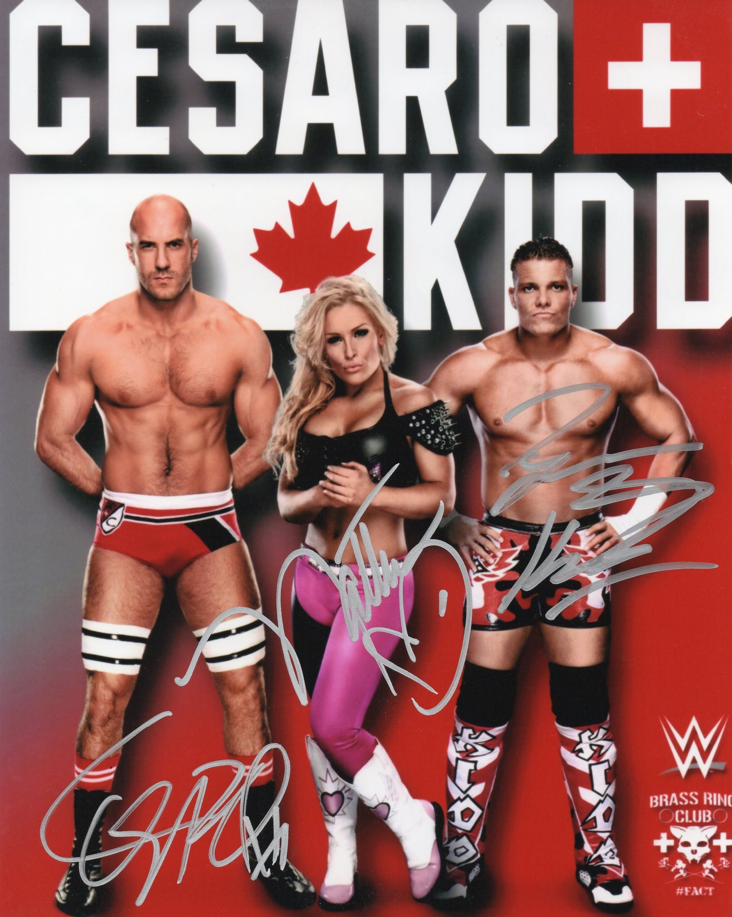 Cesaro Natalya & Tyson Kidd WWE NXT Signed Photo