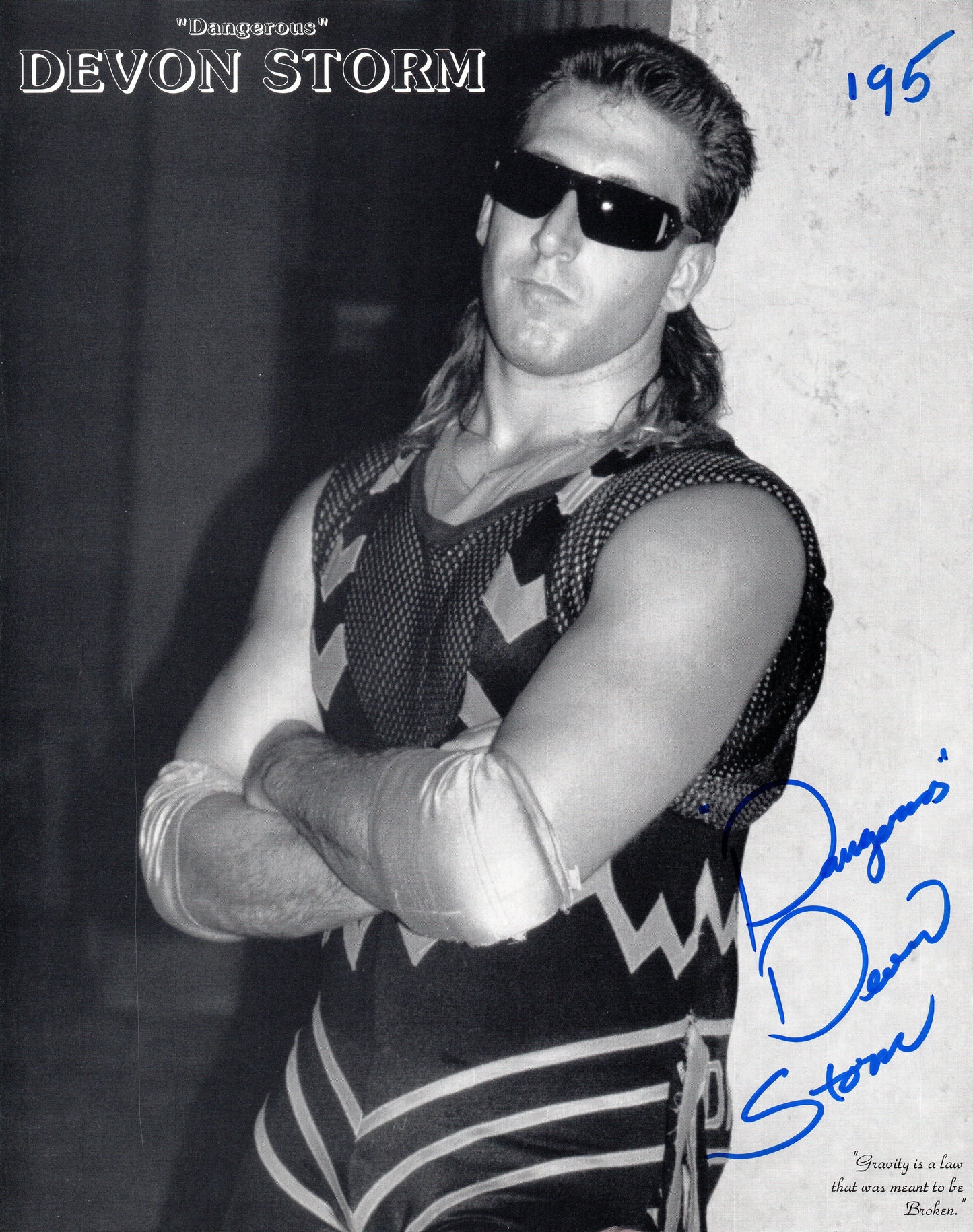 Dangerous Devon Storm NWA Signed Promo Photo