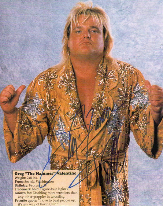 Greg "The Hammer" Valentine WWF/WWE Signed Photo