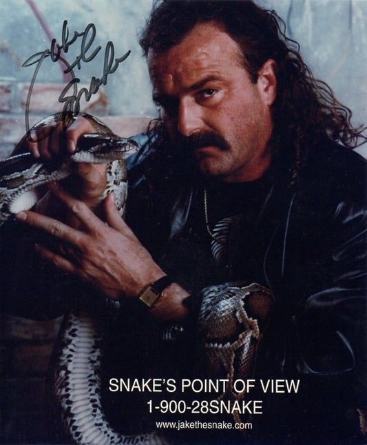 Jake "The Snake" Roberts Signed Promo Photo