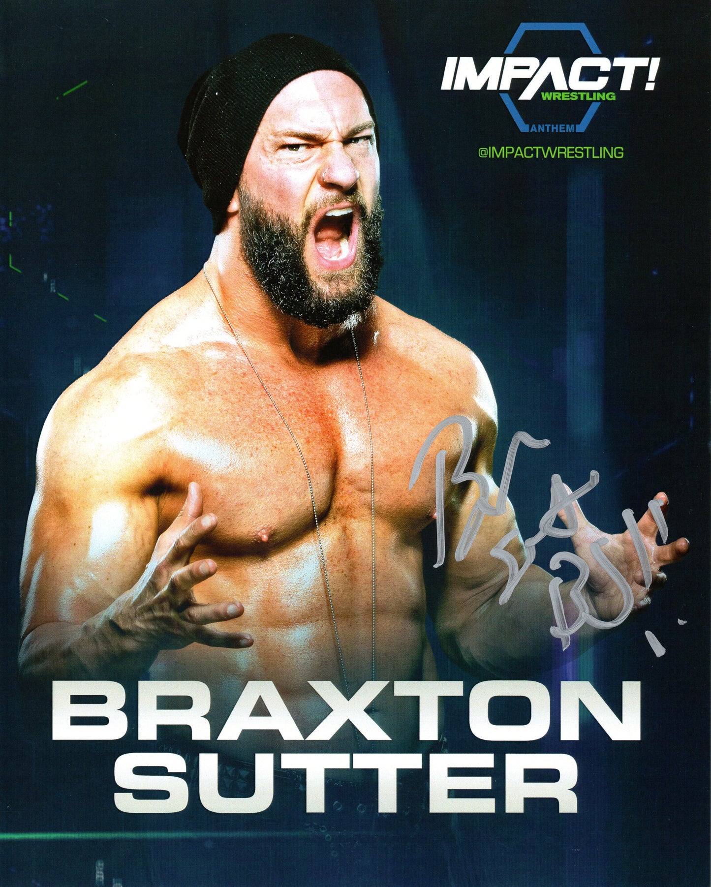 Braxton Sutter TNA Impact Signed Promo Photo aka AEW The Blade