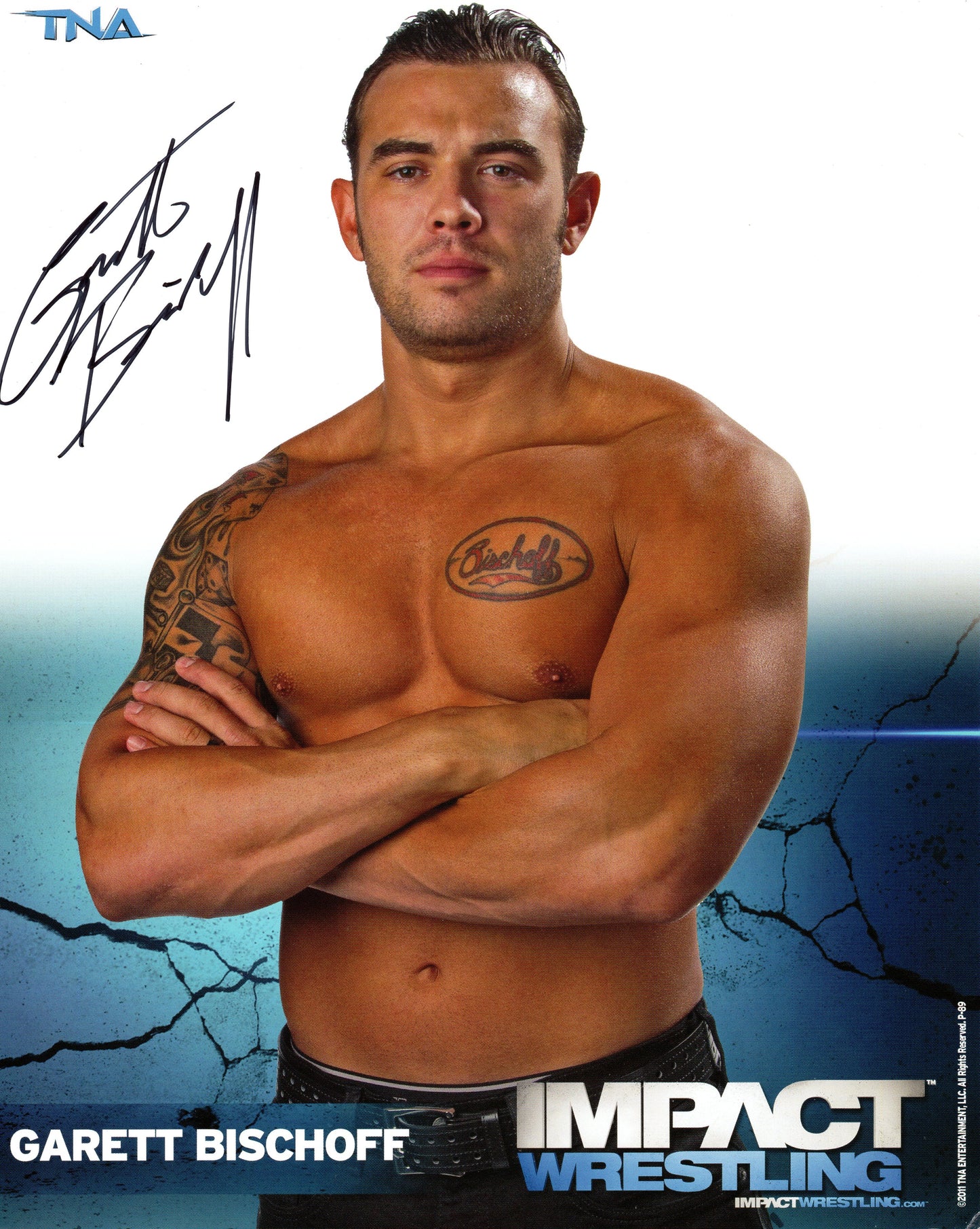 Garett Bischoff TNA Impact Signed Promo Photo P-09