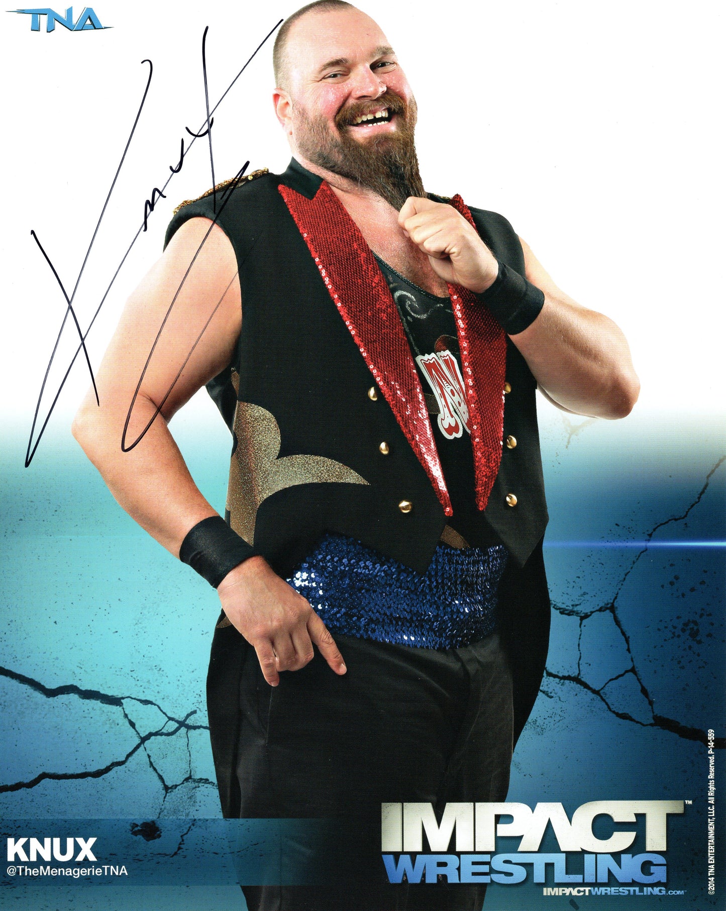 Knux TNA Impact Signed Promo Photo P-14-559