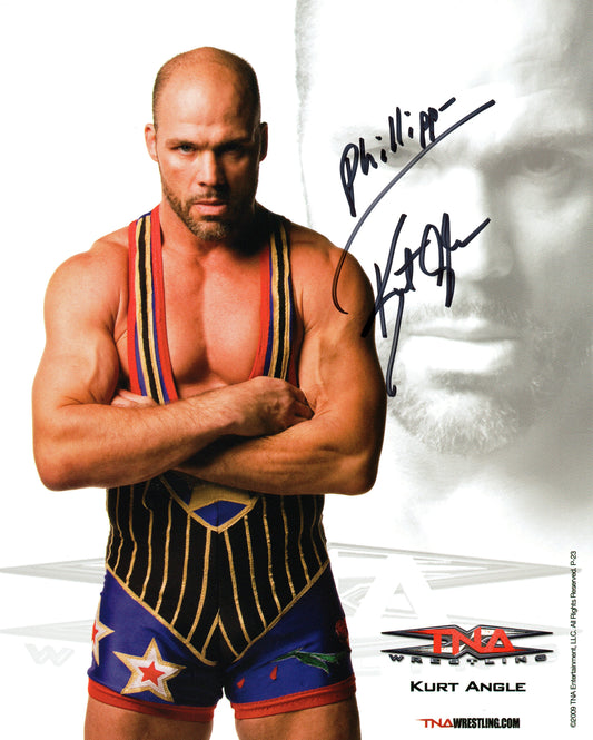 Kurt Angle TNA Impact Signed Promo Photo P-23