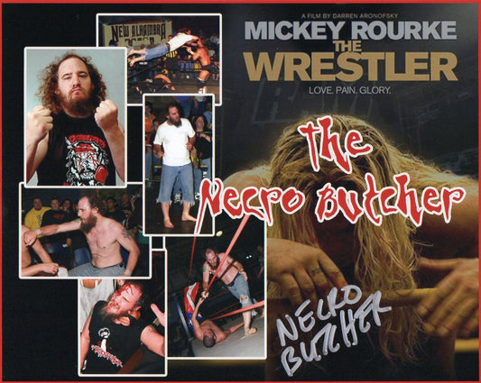 Necro Butcher The Wrestler Wrestling Signed Promo Photo