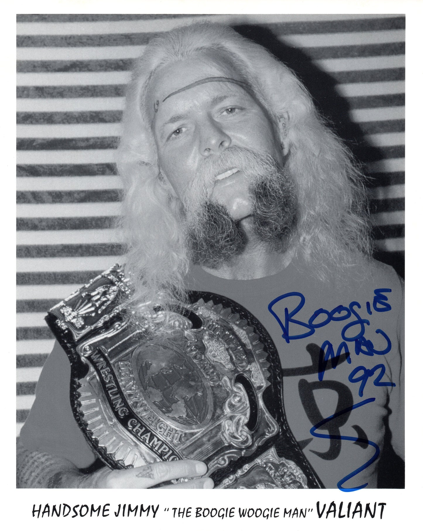 Handsome Jimmy The Boogie Woogie Man Valiant USWA Wrestling Signed Promo Photo