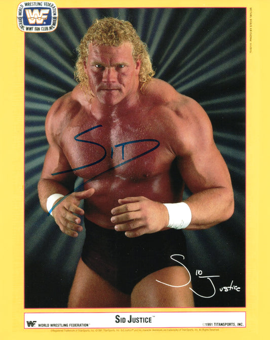 Sid Justice WWF/WWE Signed Promo Photo Print