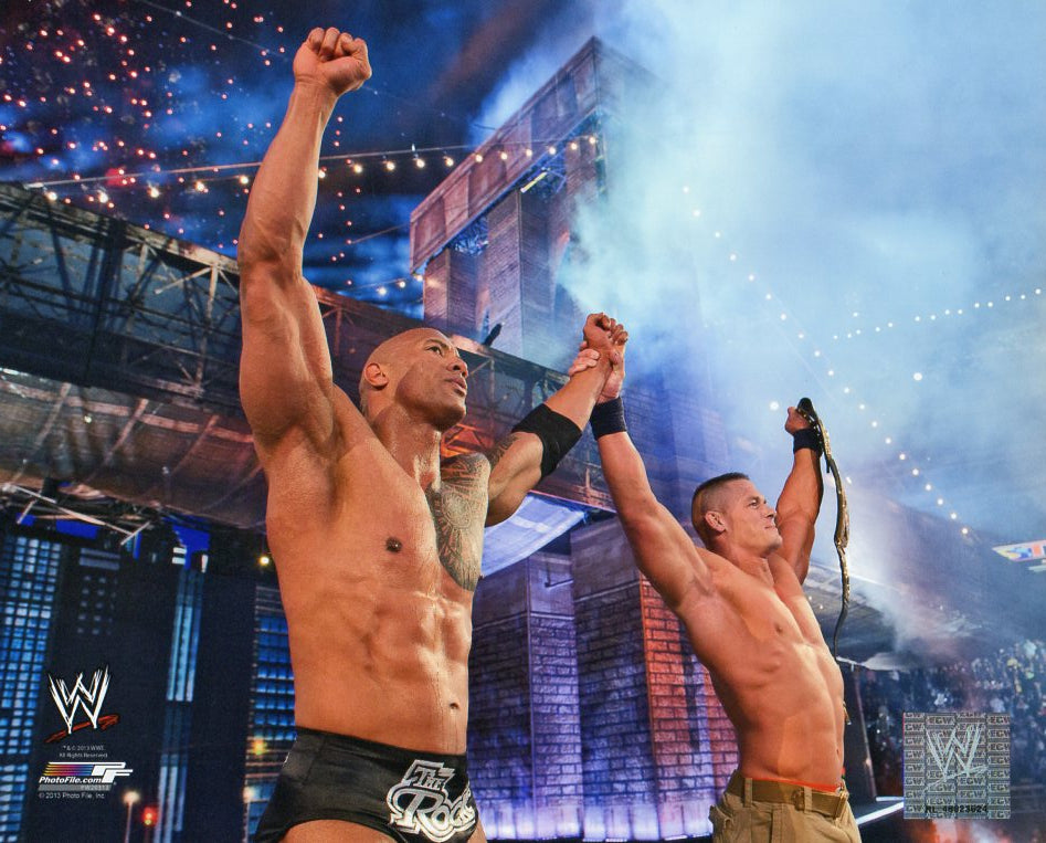 John Cena & The Rock WWE Photofile 8x10" Photo