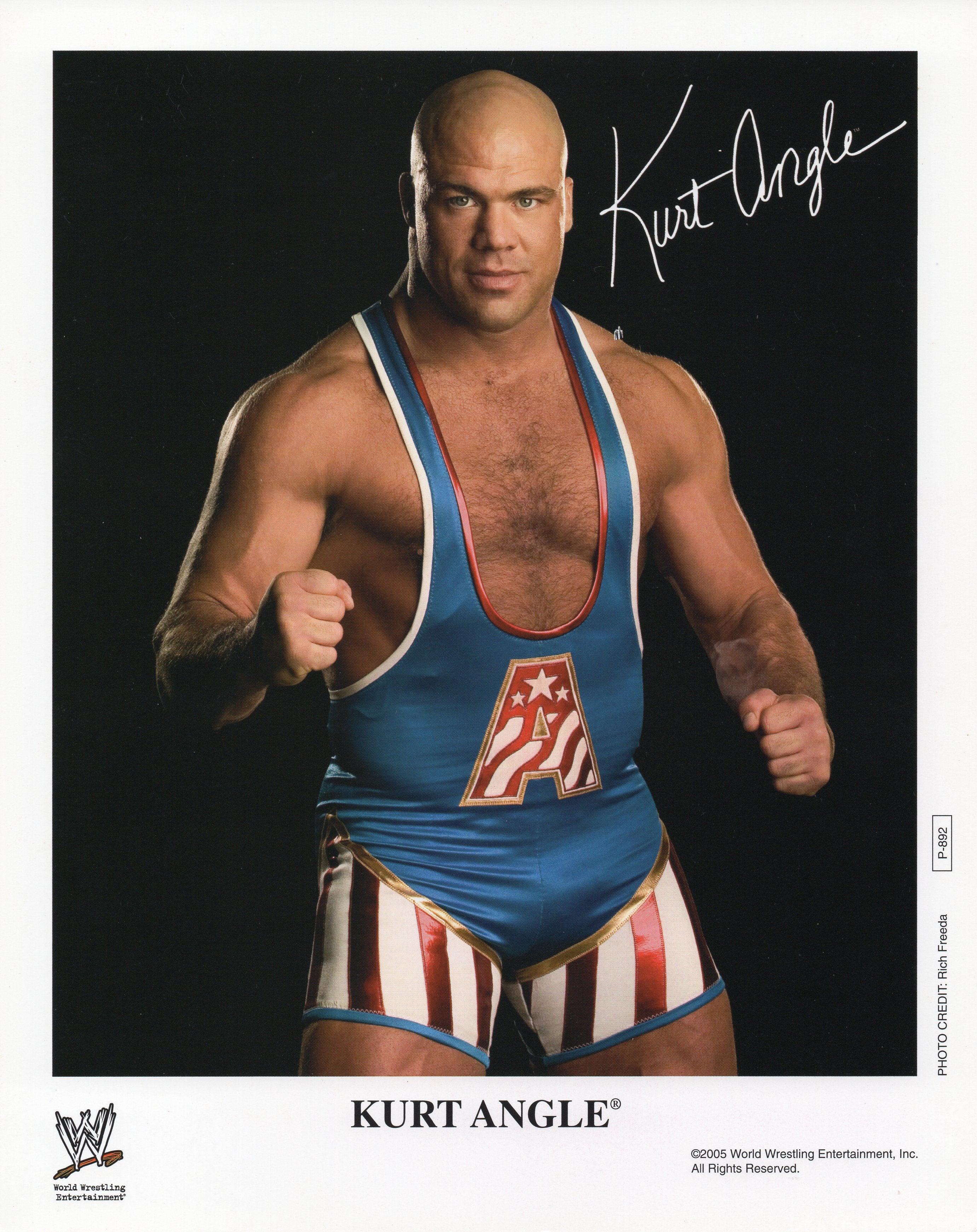 WWE Mateo cheapest RETRO kurt angle autograph