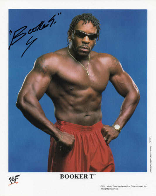 Booker T WWE/WWF Signed Promo Photo P-722