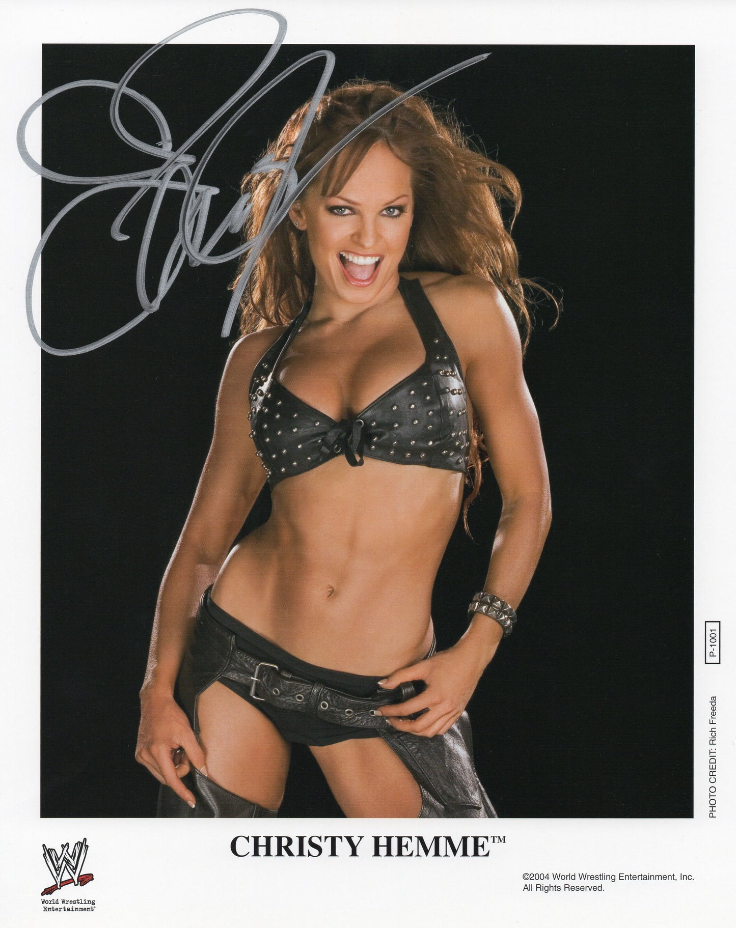 Christy Hemme WWE/WWF Signed Promo Photo P-1001