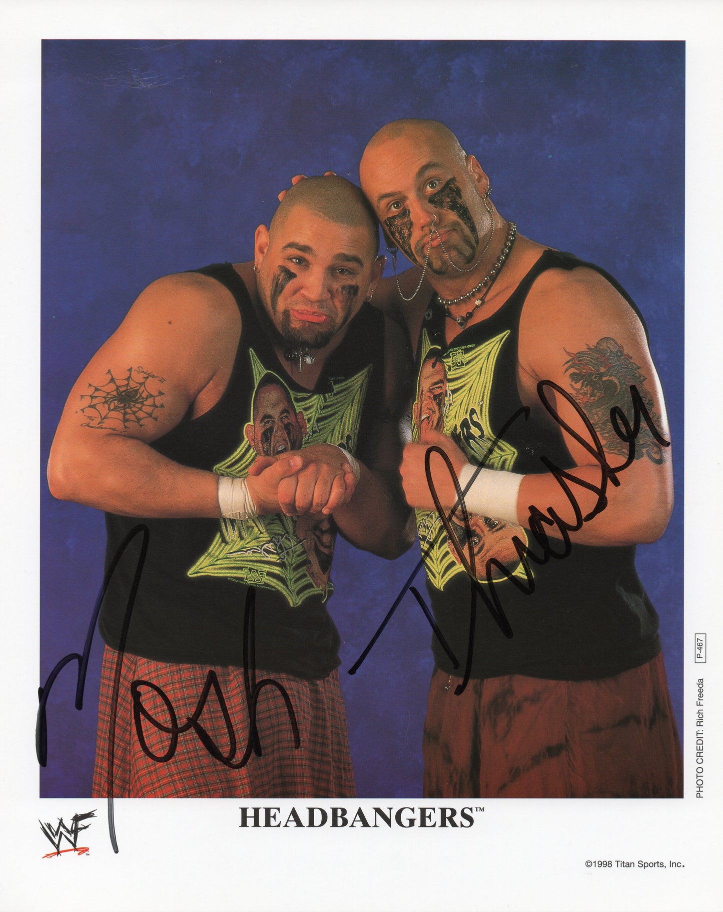 Headbangers Mosh & Thrasher WWE/WWF Signed Promo Photo P-467