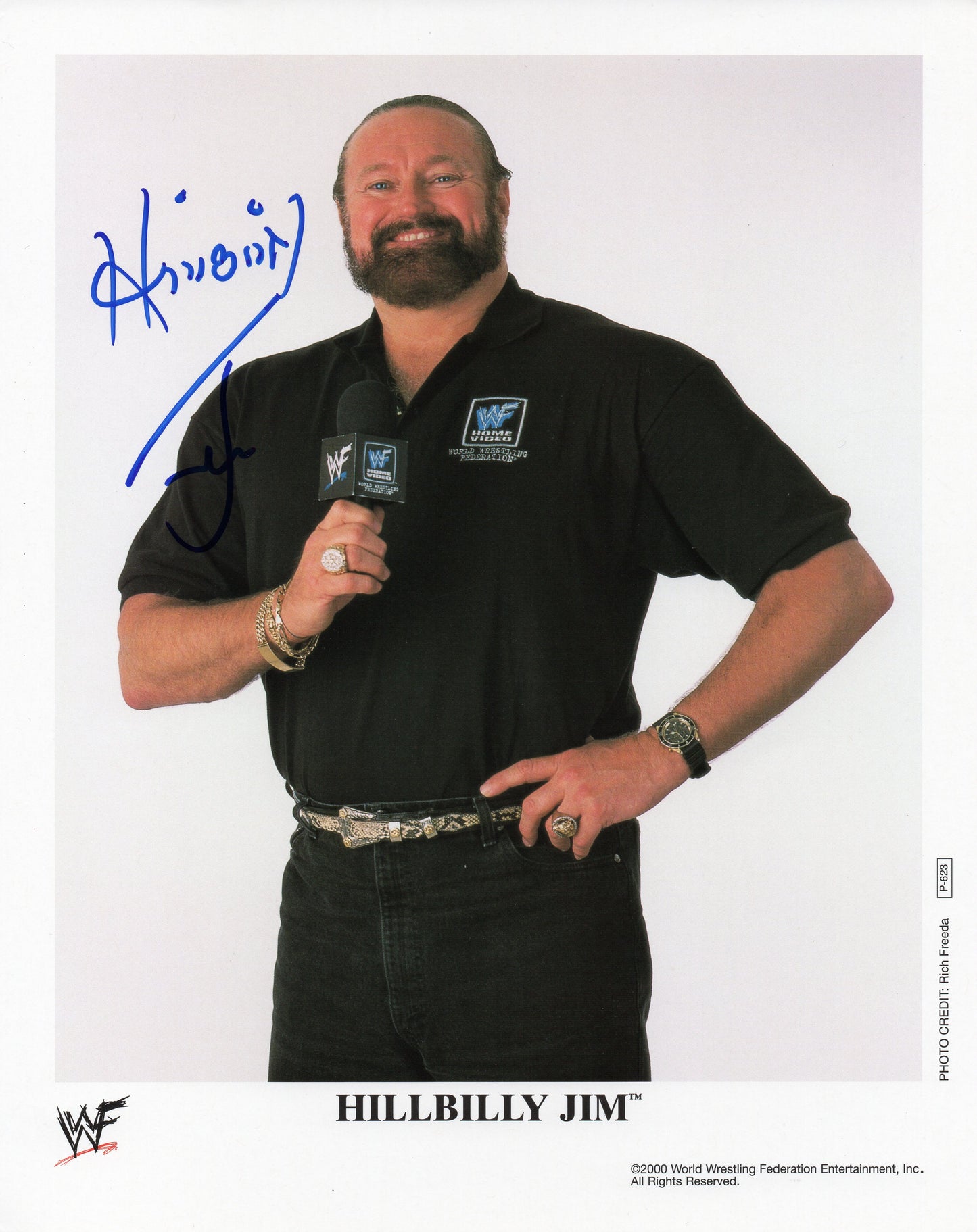 Hillbilly Jim WWE/WWF Signed Promo Photo P-623