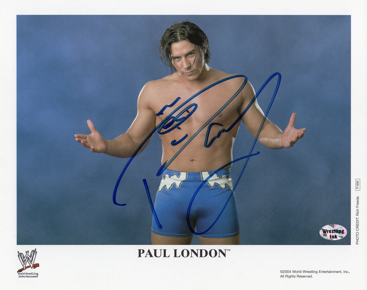 Paul London WWE/WWF Signed Promo Photo P-896