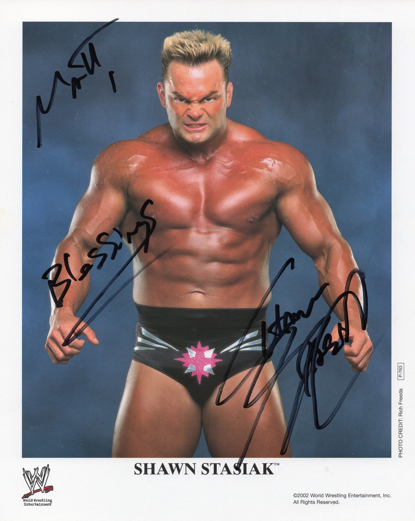 Shawn Stasiak WWE/WWF Signed Promo Photo P-763